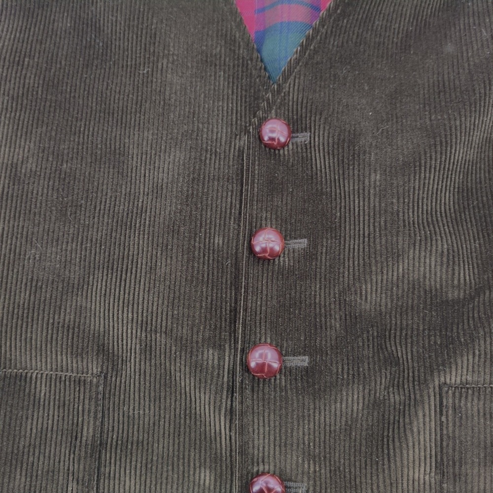 Orvis Olive Green Corduroy Vest Men's L Casual Dressy Outdoors Great Condition - Picture 6 of 8